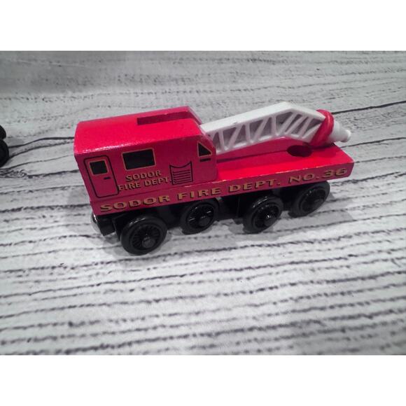Vintage Thomas the Train Wooden Railways Fire Train - Picture 2 of 4